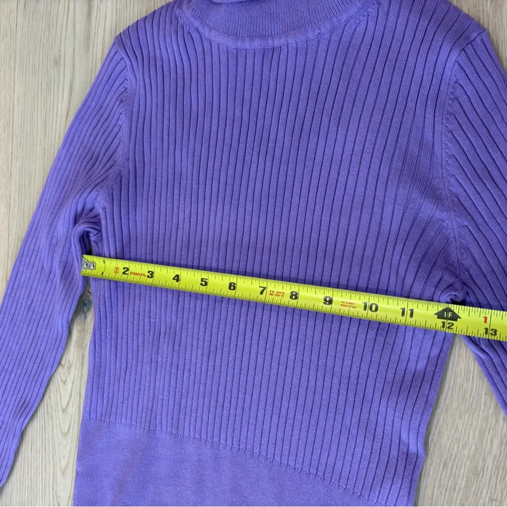 Zara Violet Ribbed Turtleneck Sweater size M - Picture 4 of 6